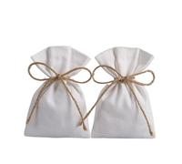 Bolsitas De Tela 5pcs Cotton Burlap Drawstring Gift Mini Bags Jewelry Earrings Rings Organizer Pouch Wedding Favor Candy Cosmetic Bag Business(13x18cm,White)