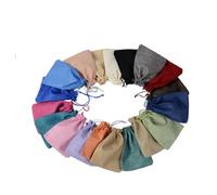 Bolsitas De Tela 5pcs Multisize Jute Burlap Linen Drawstring Bag Christmas Halloween Gift Bags Wedding Birthday Party Candy Chocolate Packing Bag(Mix random colors,7X9CM_LINEN BAG)
