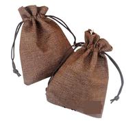 Bolsitas De Tela 5pcs Vintage Style Handmade Color Natural Burlap Linen Jewelry Travel Storage Pouch Mini Candy Jute Packing Bags For Gift Bag(Coffee,15X20CM_LINEN BAG)