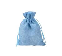 Bolsitas De Tela 5pcs Vintage Style Handmade Color Natural Burlap Linen Jewelry Travel Storage Pouch Mini Candy Jute Packing Bags For Gift Bag(Light blue,10X14CM_LINEN BAG)