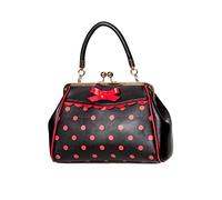 Bolsito con manilla superior de Banned Crazy Little Thing de estilo Vintage 50s Rockabilly con lunares - Negro & Rojo