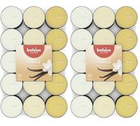 Bolsius - 30 velas de té perfumadas - Vainilla - Duración de combustión de 3,5 horas - Diámetro 38 mm - Extractos naturales - Contiene cera vegana - Sin aceite de palma (Paquete de 2)