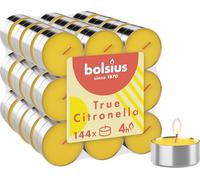 BOLSIUS - Citronela - Vela perfumada - Exterior - Perfumada - Amarillo - 4 horas de combustión - 144 piezas
