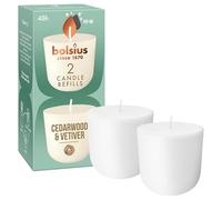 Bolsius - CleanLight recarga - Madera de Cedro & Vetiver - Vela Perfumada Recargable - 2 Piezas - Duración de Combustión 24 Horas - Contiene Cera Vegetal Natural - Concepto Sostenible