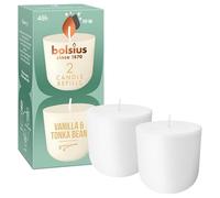 Bolsius - CleanLight recarga - Vainilla & Fava Tonka - Vela Perfumada Recargable - 2 Piezas - Duración de Combustión 24 Horas - Contiene Cera Vegetal Natural - Concepto Sostenible
