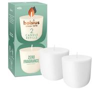 Bolsius CleanLight Refill - Vela Recargable Sin Perfume - Pack de 2 - Duración 24 Horas - Cera Vegetal Natural Vegana - Sin Aceite de Palma