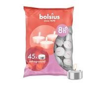 Bolsius - D-Light - Velas de té en bolsa - Tiempo de combustión 8 horas - 45 unidades - sin perfume - cera vegana natural - sin aceite de palme