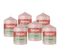 Bolsius - Essentials - Vela de pilar lisa - Rosa claro - 8 cm - 6 piezas - Velas decorativas - Contiene cera vegetal natural - Sin aceite de palma