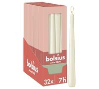 Bolsius Essentials - Velas de punta lisa - marfil - 24,5 cm - 32 unidades - Velas decorativas - sin aceite de palma