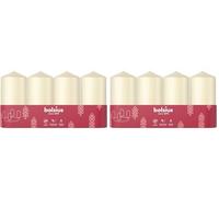 Bolsius - Juego de 4 velas de pilar lisas - Color marfil - 100 x 48 mm - Velas decorativas - Larga duración - Sin perfume - Con cera vegetal natural - Sin aceite de palma (Paquete de 2)