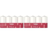 Bolsius - Juego de 4 velas decorativas - 100 x 48 mm - Sin perfume - Con cera vegetal natural - Sin aceite de palma (Paquete de 2)