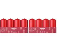 Bolsius - Juego de 4 velas decorativas - 100 x 48 mm - Sin perfume - Con cera vegetal natural - Sin aceite de palma (Paquete de 2)