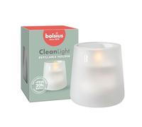 Bolsius - Juego de iniciación CleanLight - Vela recargable sin fragancia - Recarga sin aroma - Blanco helado - Tiempo de combustión 20 horas - Cera vegetal natural - Sin aceite de palma