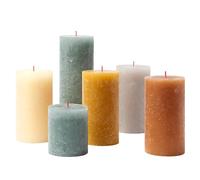 Bolsius Juego de regalo de velas rústicas, ambiente nórdico, caja de 6, largo tiempo de combustión, para el hogar, decoración de interiores, sin perfume