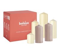 Bolsius - Juego de velas - Naturel Nude - 6 velas - Velas decorativas - Contiene cera vegetal natural - Sin aceite de palma