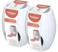 Bolsius - Lámpara Aromática Elipse - Blanco - 2 Unidades - Quemador de aroma - Ø 94 mm - Cerámica - Lámpara para Ambientadores y Refrescante de Habitación