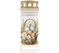 Bolsius Luz conmemorativa - blanco con motivo - 12 unidades - cesta - longitud de combustión - vela de luto y memorial velas - combustión limpia - sin aceite de palma