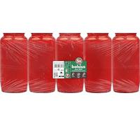 Bolsius - Luz de tumba - luz de composición - color rojo - paquete de 5 - largo tiempo de combustión - 85 horas - vela funeraria y velas conmemorativas - combustión limpia - sin aceite de palma