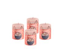 Bolsius - Luz rústica - Rosa brumoso e impresión - 8cm - 4 Piezas