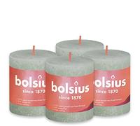 Bolsius - Luz rústica - verde claro - 8 cm - 4 piezas, 8 x 7 cm, 8717847143266