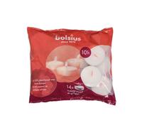 Bolsius - Maxi Velas de Té - 10 horas de combustión - Blanco - Paquete de 14 velas de té - con cera vegana natural - sin aceite de palma