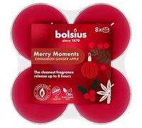 Bolsius - Merry Moments - Velas Tealight Aromáticas Maxi - Duración de quema de 8 horas - Extractos Naturales - Contiene Cera Vegana - Sin Aceite de Palma