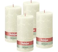Bolsius - Rustik Vela XXL - Marfil - 4 unidades - 20 x 10 cm - Velas decorativas para el hogar - Duración de combustión 125 horas - sin perfumar - Cera vegetal natural - Sin aceite de palma