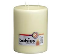 Bolsius Smooth Pillar Candles Mammoth Candles - Juego de 2 velas decorativas para el hogar - Duración de combustión de 75 horas - Sin perfume - Cera vegetal natural - 20 x 15 cm