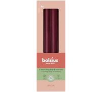 Bolsius - Special Essentials - Vela cónica lisa - 24,5 cm - Rojo metalizado - Caja de 4 - Velas decorativas - Contiene cera vegetal natural - Sin aceite de palma