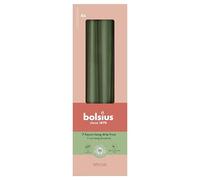 Bolsius - Special Essentials - vela cónica lisa - 24,5 cm - verde metalizado - caja de 4 - Velas decorativas - Contiene cera vegetal natural - Sin aceite de palma