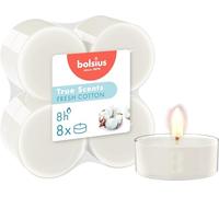Bolsius - Tealights Perfumados - Fragancia Fresh Cotton - Juego de 8 piezas