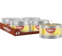 Bolsius True Citronella Outdoor Velas - Caja de metal - 4 unidades - Fragancia de citronela - Decoración exterior - Tiempo de combustión 22 horas