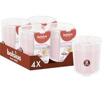 Bolsius - True Scents - Magnolia - Rosa - Lote de 4 Velas Perfumadas - 9,7 x 8,5 cm - Duración de combustión: 45 horas - Con extractos naturales - Cera vegetal natural - Sin aceite de palma