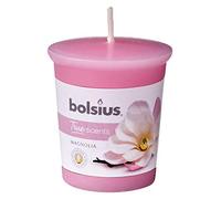 Bolsius True Scents Moccolo Votivo - Fragancia Magnolia - Color Rosa - Larga duración de 15 horas - Vela decorativa - Extractos naturales - 5,3 x 4,5 cm