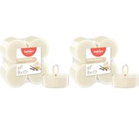 Bolsius - True Scents Tealights Perfumados - Fragancia Vanilla - Juego de 8 piezas - Color caramelo - Larga duración de 8 horas - Extractos naturales - diámetro 57 mm - Cera - Sin humo (Paquete de 2)
