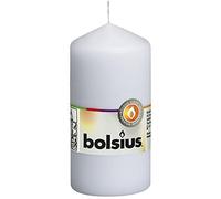 Bolsius Vela cilíndrica pequeña, 60 mm de ancho, color blanco