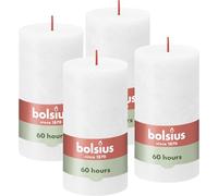Bolsius Velas rústicas Shine 4 unidades blanco turbio 130x68 mm