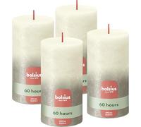 Bolsius - Vela de pilar rústico - Marfil y Champagne - 13cm - paquete de 4 - duración de combustión: 60 horas