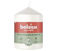 Bolsius - Vela lisa - blanco - 8 x 6 cm - duración de combustión de 17 horas -Sin perfume - Cera vegetal natural - Sin aceite de palma