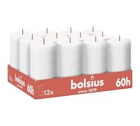 Bolsius - Vela rústica - Blanco - 12 unidades - 13 cm - Velas decorativas - Contiene cera vegetal natural - Sin aceite de palma