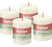Bolsius Vela rústica de pilar - Marfil - Paquete de 4 - Larga duración de combustión de 35 horas - Vela doméstica - Decoración de interiores - Sin perfume - Cera vegana natural - Sin aceite de palma -