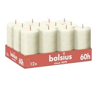 Bolsius - Vela rústica - Marfil - 12 unidades - 13 cm - Velas decorativas - Contiene cera vegetal natural - Sin aceite de palma