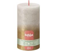 Bolsius Vela rústica metálica desteñida dos colores 130 mm x 68 mm (gris/oro)