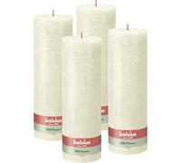 Bolsius - Vela rústica XXL - Marfil - Juego de 4 velas decorativas para el hogar - Larga duración de combustión 200 horas - sin perfume - cera vegana natural - sin aceite de palma - 30 x 10 cm