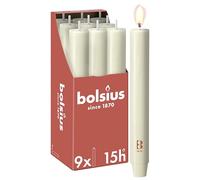 Bolsius - Vela XL rústica - 23 x 3 cm - Marfil - En caja de 9 unidades - Duración de combustión 15 horas - Sin perfume - Contiene cera vegetal natural - Sin aceite de palma