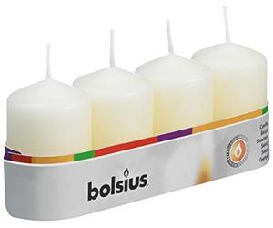 BOLSIUS - Velas de pilar - 2.4 x 1.6 pulgadas - Marfil - Bandeja de 4, 60/40 mm