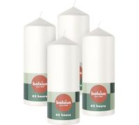 Bolsius - Velas de pilar lisas - blanco - paquete de 4-15 x 6 cm - velas decorativas para - duración de combustión 42 horas - sin perfume - cera vegetal natural - sin aceite de palme