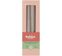 Bolsius Velas de punta lisa - Light Taupe - Juego de 4 unidades en caja - 24,5 cm - Velas decorativas para el hogar - Tiempo de combustión 7 horas - Sin perfume - Natural - Sin aceite de palma