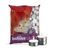 BOLSIUS Velas de té, Paquete de 70 Velas Blancas sin Perfume con 6 Horas de combustión, Velas de té para Bodas, hogar, Fiestas y Ocasiones Especiales