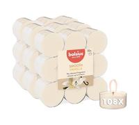 Bolsius - velas de té perfumadas - vainilla - 108 piezas - 6 horas - con copas transparentes - extractos naturales
